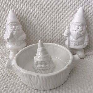 Set Gnome Juicer Reamer Trinket Jewelry Tray Ring Holder Dish Ashtray Figurines